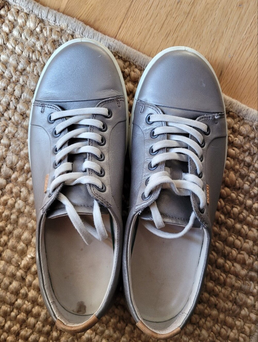 Ladies ECCO Casual Gray Lace-Up Sneakers